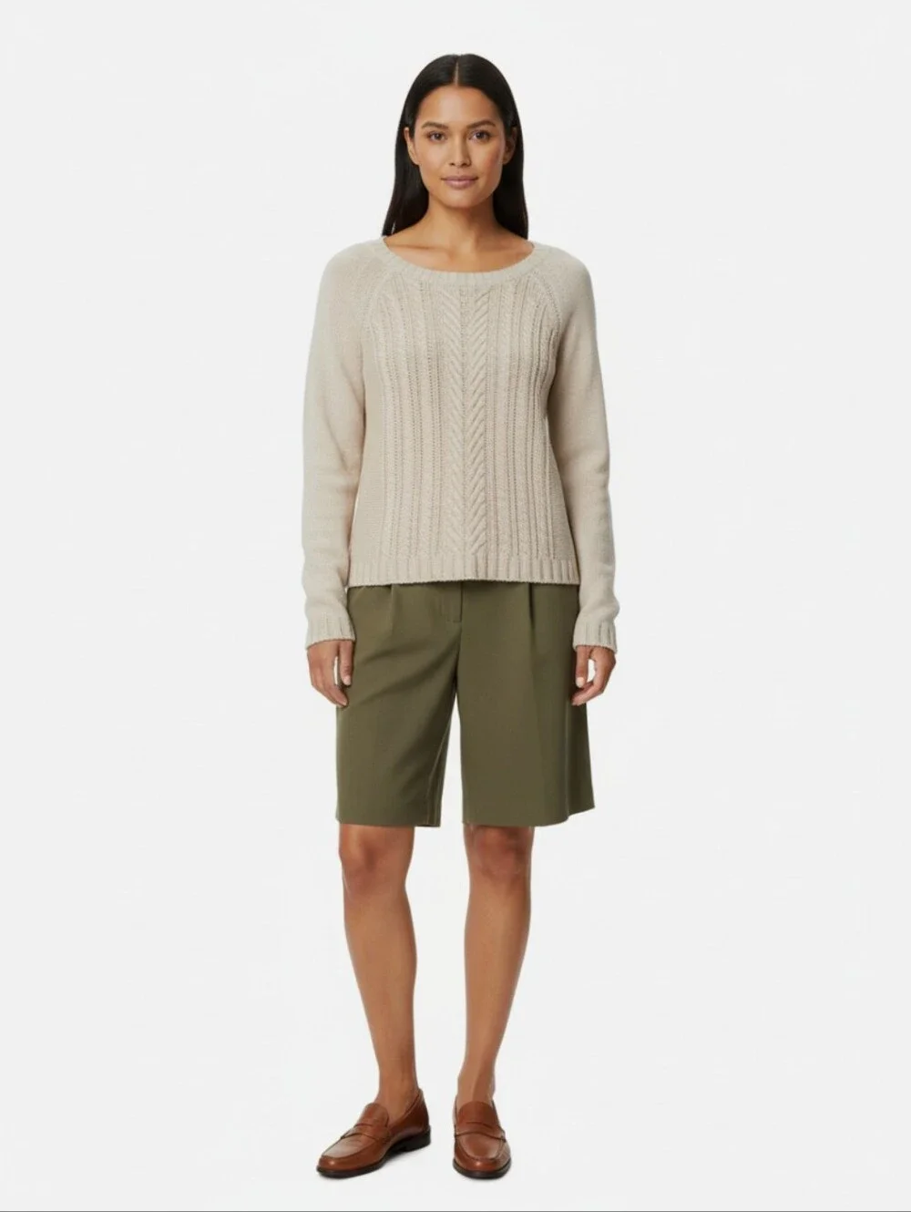 J. Crew Cotton Cable Crewneck Sweater In Cerise